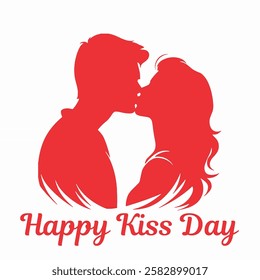 Kissing day poster, banner, greeting card, vector art illustration design