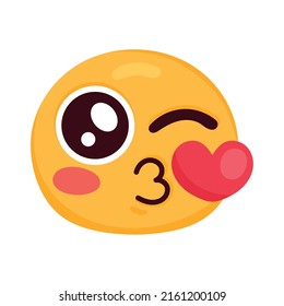 kissing emoji face character icon