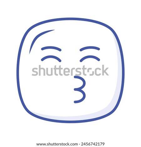 Kissing emoji vector design, ready to use icon