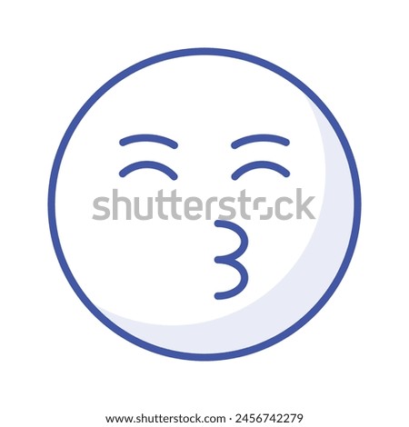 Kissing emoji vector design, ready to use icon