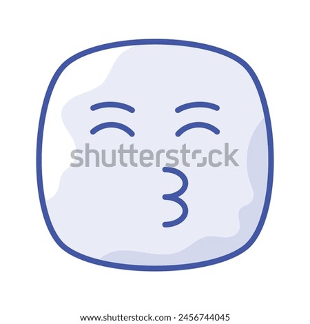 Kissing emoji vector design, ready to use icon