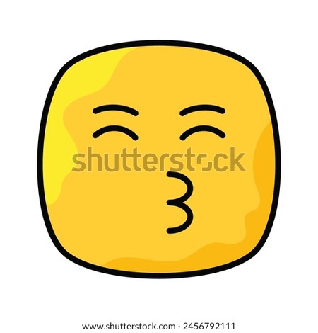 Kissing emoji vector design, ready to use icon