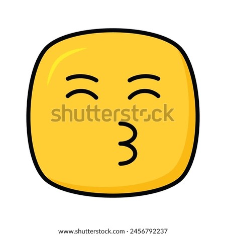 Kissing emoji vector design, ready to use icon