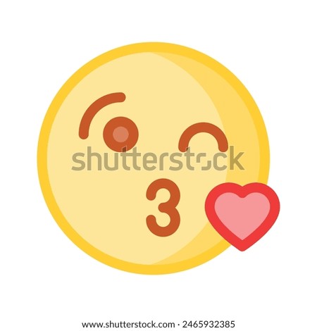 Kissing emoji vector design, ready to use icon