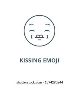 Kissing emoji_1 vector line icon, linear concept, outline sign, symbol