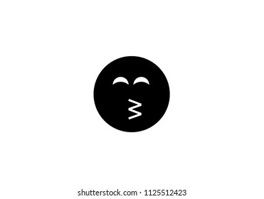 Kissing emoticon. vector facial expression illustration
