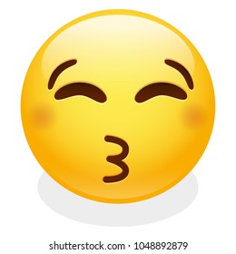 Kissing Expression Emoji Smiley Face Vector Design Art