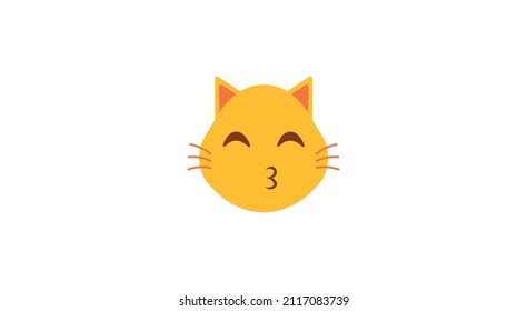 Kissing face cat emoji face vector