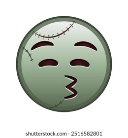 Kissing face with closed eyes Large size of zombie halloween emoji