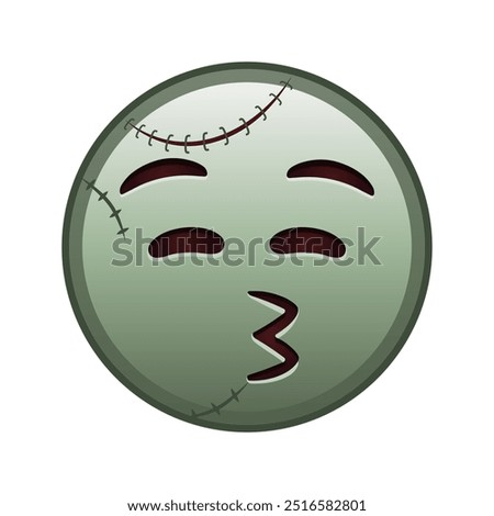 Kissing face with closed eyes Large size of zombie halloween emoji