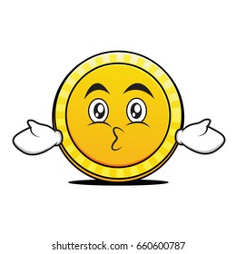 Kissing face coin cartoon character