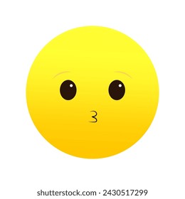 Kissing face emoji, cute expression. Affectionate emoticon. Vector illustration. EPS 10.