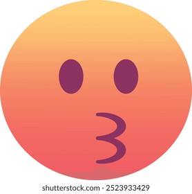 Kissing face emoji icon. Trendy colors, popular element for social media and digital designs. Emoticon, isolated element.