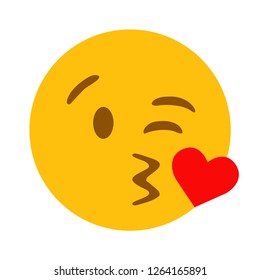Kissing face with heart emoji vector