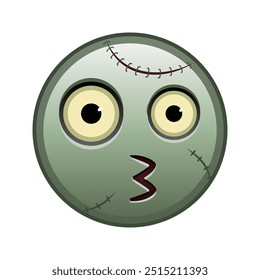 Rosto beijando Grande tamanho de zumbi halloween emoji