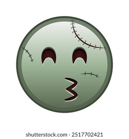 Kissing face with laughing eyes Large size of zombie halloween emoji