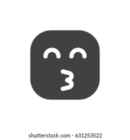 Kissing Face With Smiling Eyes emoji. glyph icon, vector emoticon