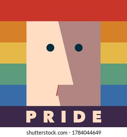 Kissing Guys with Pride Flag