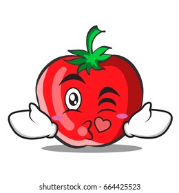 Kissing heart tomato character cartoon collection vector art