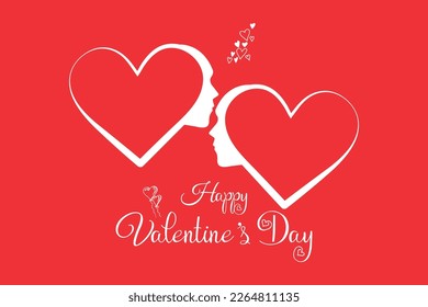 Kissing Heart for Valentine's Day vector design.