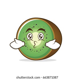 Kissing kiwi fruit character cartoon vector illustration