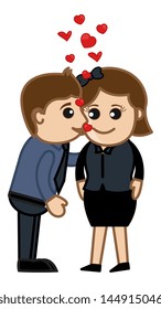 Kissing a Lady in Office Vector
