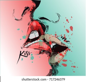 kissing lips