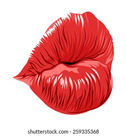 Kissing lips. Red sensual expression