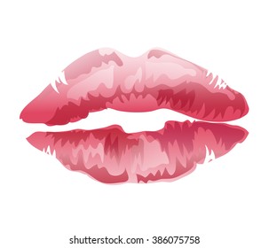 kissing lips vector
