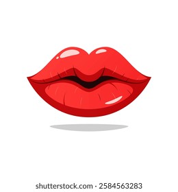 Kissing lips vector isolated on white background.