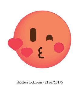 kissing love emoji icon isolated