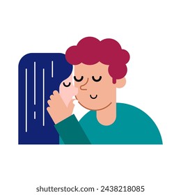 Kissing people character illustration. Kissing couple character background