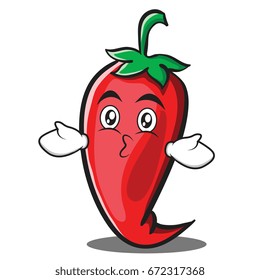 Kissing red chili character cartoon