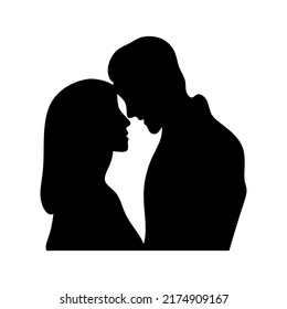 kissing romantic couple silhouette illustration design creative