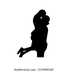 kissing romantic couple silhouette illustration design creative