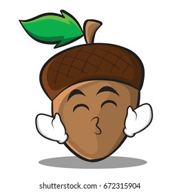 Kissing smile eyes acorn cartoon character style