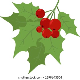 Kissing under the mistletoe, illustration, vector on a white background.