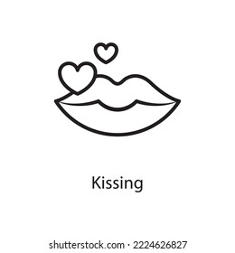 Kissing Vector Outline Icon Design illustration. Love Symbol on White background EPS 10 File