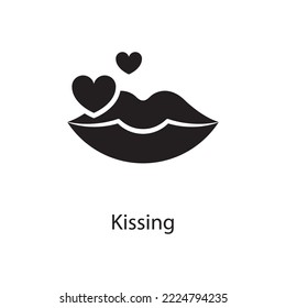 Kissing Vector Solid Icon Design illustration. Love Symbol on White background EPS 10 File