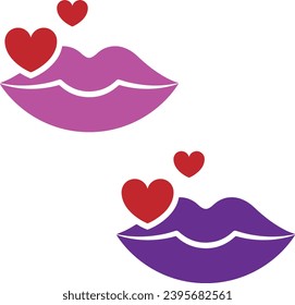 Kissing Vector Solid Icon Design illustration. Love Symbol on White background.eps
