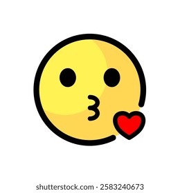 kissy face, kiss, love - emoji, vector icon