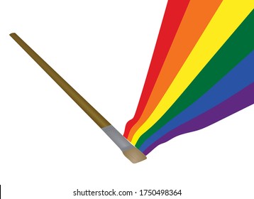 Kist Farbe Regenbogen Farben. Vektorgrafik