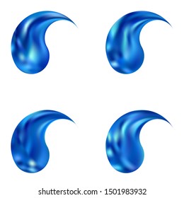 Kit of abstract backgrounds with yin or yang. Trendy soft color icon. Harmonious original east style. Blue smooth elegant colored, and easy editable modern gradient templates.