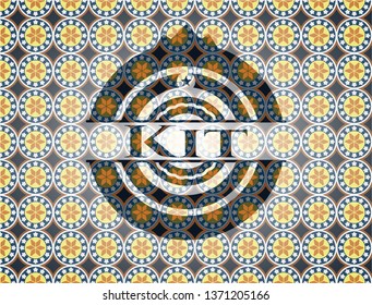 Kit arabic emblem background. Arabesque decoration.