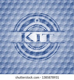 Kit blue emblem with geometric pattern. Vector Illustration. Detailed.