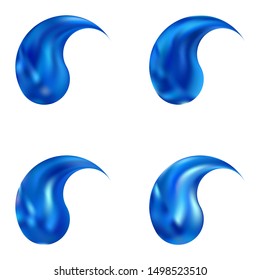 Kit of blurred backgrounds with yin or yang. Oriental original east style. Trendy soft color illustration. Blue modern abstract covers for your graphic design or creative projects.
