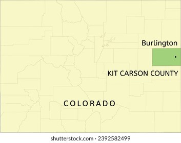 Kit Carson County and  home rule municipality of Burlington location on Colorado state map