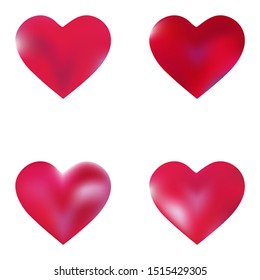Kit of chromatic backgrounds hearts. Creative fashion style of 90th, 80th. Soft color illustration. Pink effective modern screen design for brochure, calendar, cards or invitation.