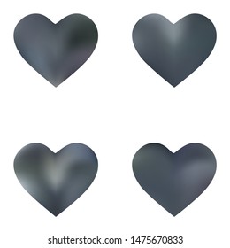 Kit of chromatic backgrounds hearts. Soft color theme. Popular fashion style of 90th, 80th. Silver effective modern screen design for brochure, calendar, cards or invitation.