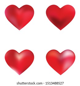 Kit of chromatic backgrounds hearts. Soft color pastel. Cool fashion style of 90th, 80th. Red effective modern screen design for brochure, calendar, cards or invitation.